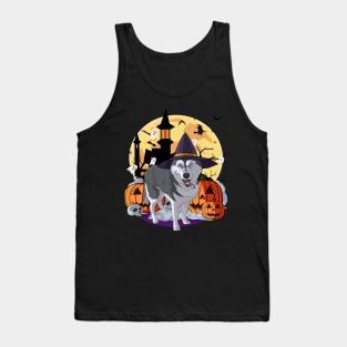 Siberian Husky Happy Halloween Tank Top